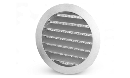 Grile de exterior circulare cu jaluzele fixe şi plasă metalică 