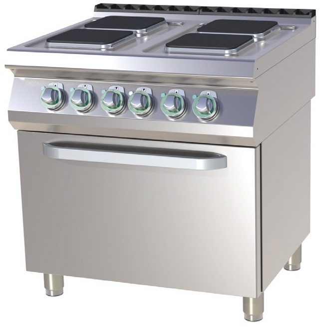 Mașină de gătit electrică cu 4 plite și cuptor | SPQT 780/11 E