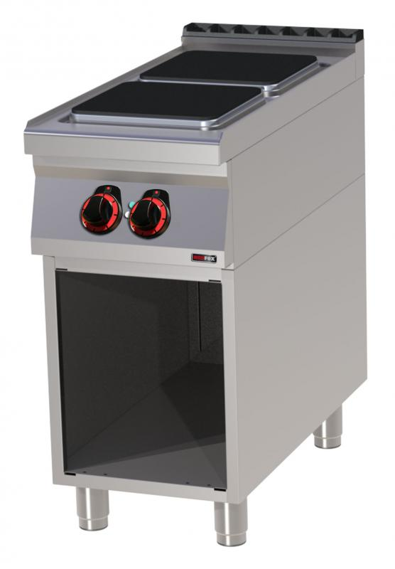 SPQ 90/40 E-2 főzőlapos elektromos tűzhely nyitott alsó tárolóval