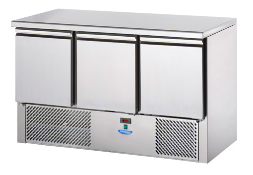 SL03NX | Masă frigorifică de lucru inox cu 3 uși GN 1/1