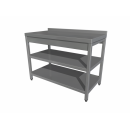 Work table with 2 shelfs with 4 legs