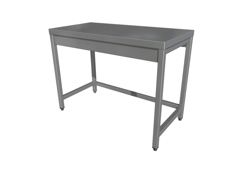 Masă de lucru inox fără poliță cu 4 picioare   