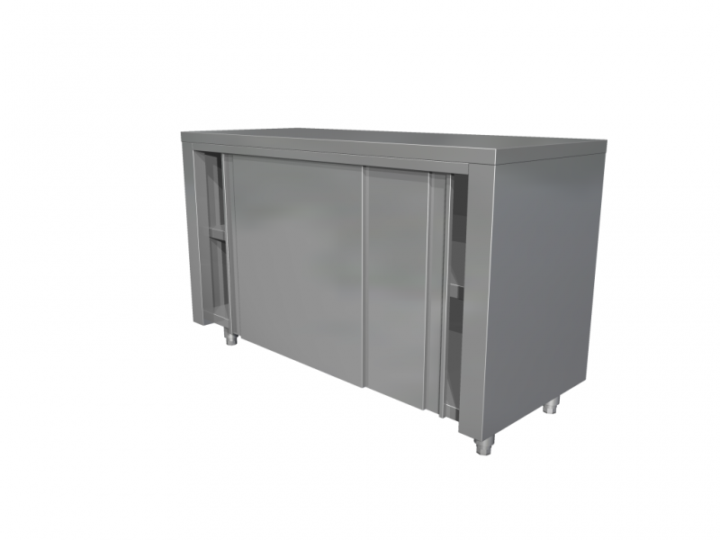  Open neutral tables with cupboard, with sliding doors 