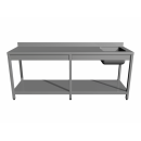 Work tables with sink, with shelf, with 6 legs