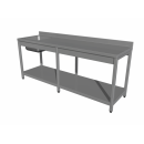 Work tables with sink, with shelf, with 6 legs