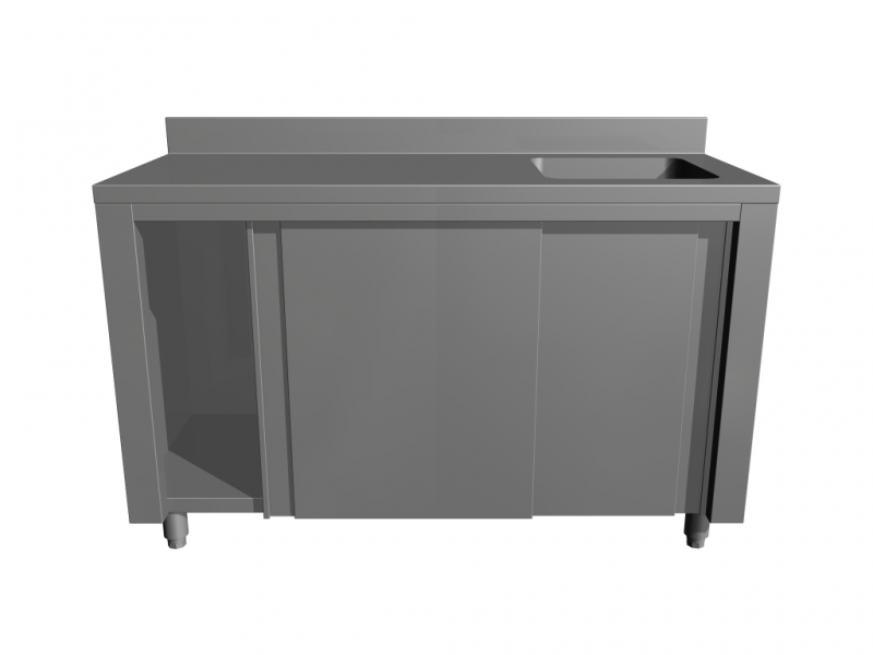 Work tables with sink with bottom cupboard