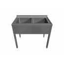  Double stainless steel sink
