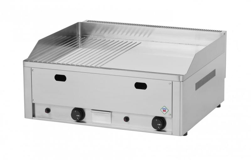 Grătar pe gaz cromat 1/2 neted, 1/2 striat | FTHRC 60 G