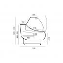 WCh-7/1 1330 OFELIA - Refrigerated counter with curved glass