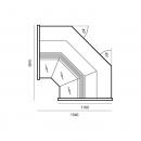 Wch-6/1BNw - Internal corner counter-WEGA