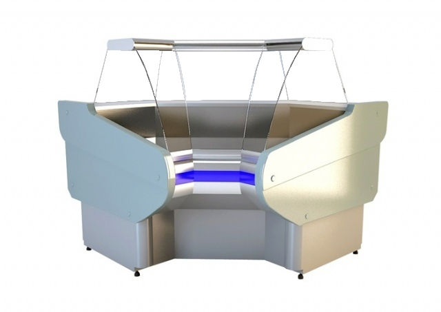 NCH I W Curved glass internal corner counter (90°)