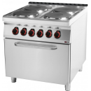 Mașină de gătit electrică cu 4 plite rotunde și cuptor cu convecție | SPT 90/80 11 E