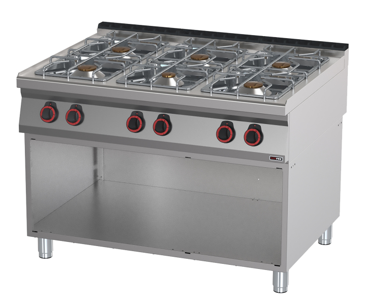 Maşină de gătit pe gaz cu 6 arzătoare | SP 90/120 G