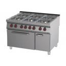 Maşină de gătit pe gaz cu 6 arzătoare și cuptor electric static | SPT 90/120 21 GE
