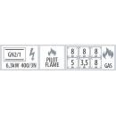 Maşină de gătit pe gaz cu 6 arzătoare și cuptor electric static | SPT 90/120 21 GE