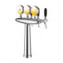 Coloană de bere cu medalion iluminat cu 3 robineți | Elliptical