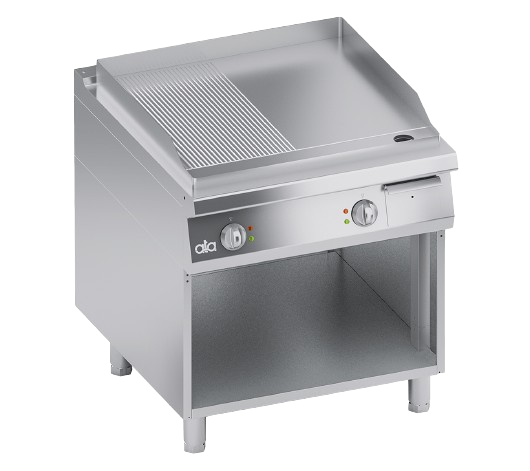 Electric low-built griddle plate 1/2 smooth + 1/2 grooved | K4EFRS10VV