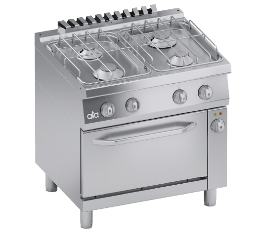 Gas range with 4 burners and electric oven GN 1/1 | C2MCU10FF