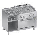 Mașină de gătit pe gaz cu 6 arzătoare, suport și cuptor electric GN 1/1 | C2MCU15FF