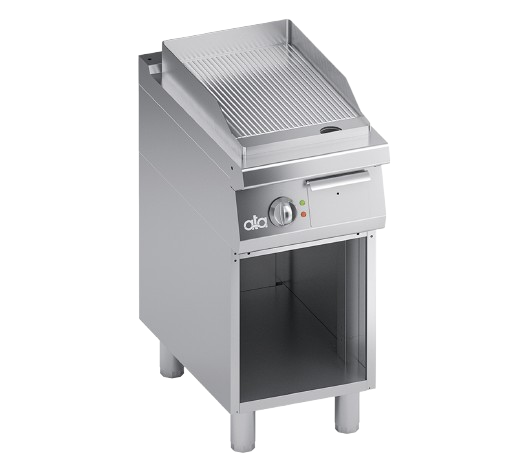 Electric griddle plate grooved + open cabinet | C2EFR05VV