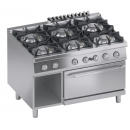 Gas range 6 burners + gas oven 2/1 gn + open cabinet | K4GCUS15FF