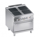 Electric range 4 burners + electric oven 2/1 GN | K4ECUP10FF