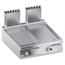 Gas low-built griddle plate 1 module 1/2 smooth 1/2 grooved plate | K4GFBP10TTR