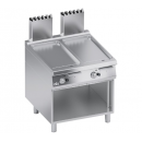 Gas low-built griddle plate 1 module smooth grooved plate + open cabinet | K4GFBP10VVL
