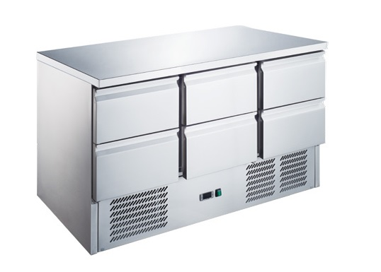 Masă frigorifică | Saladetă cu 6 sertare din inox | KH-S903TOP-6D-HC