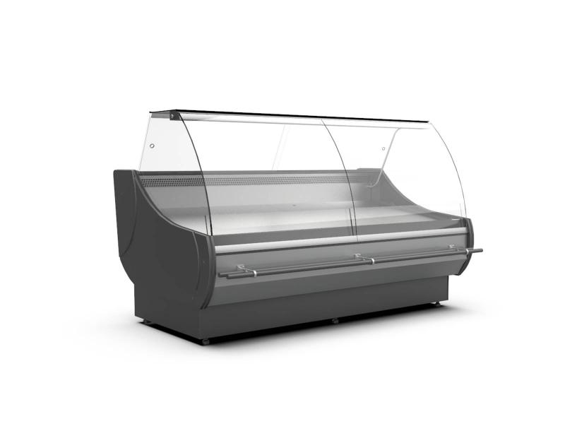 WCh-7/1 Ofelia 1570 ZZ - Refrigerated counter with curved glass for ext. aggr.