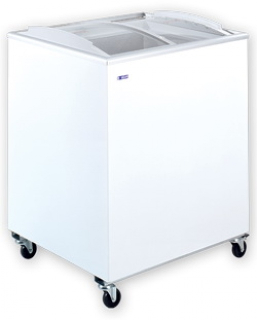 UDD 200 SCBG Chest freezer with sliding curved glass top