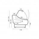 WCh-7/1 3060 OFELIA - Refrigerated counter with curved glass