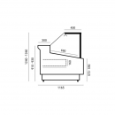 WCh-8 1.58/1.2 CARMEN - Counter with straight glass with built-in aggr. (S)