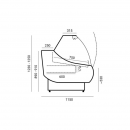 WCH-7 3060 OFELIA | Counter with curved glass with built-in aggr.(S)