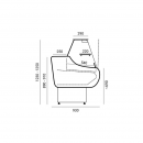 WCH-1/E2 1800 EGIDA | Counter with straight glass