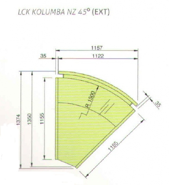 LCK Kolumba REM EXT45 - External corner counter 45°