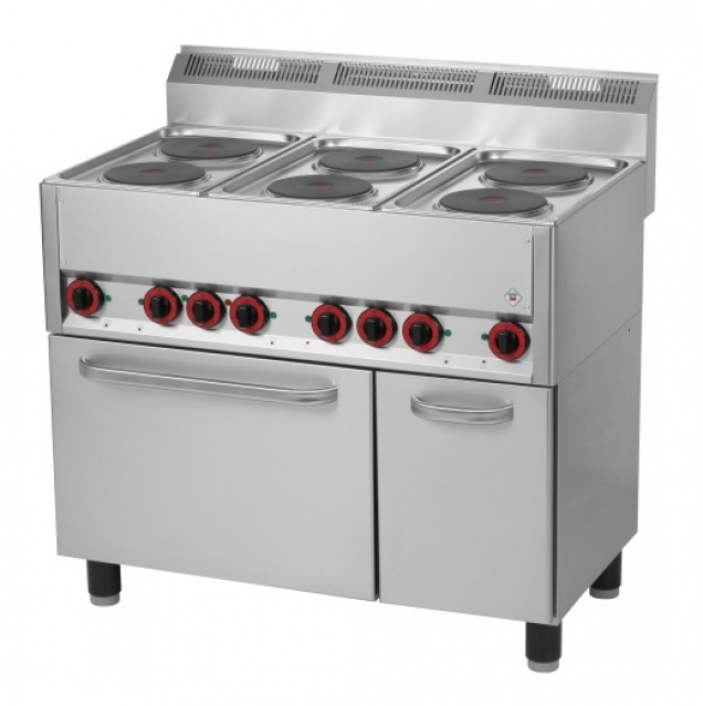Maşină de gătit electrică cu 6 plite şi cuptor electric | SPT 90 ELS 