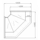 Element de colţ interior (90°) cu geam curbat | NCH IM W 1,4/1,2
