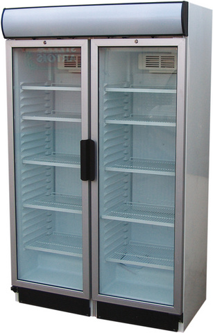 USS 748 D2KL (KH-VC748 G2DCA) - Glass door cooler with double doors and display